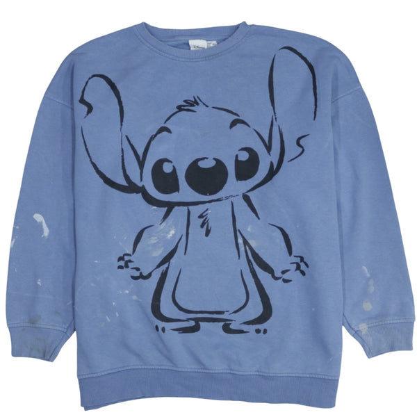 Vintage Disney 90's Blue Stitch Crew Neck Sweatshirt Women's Small