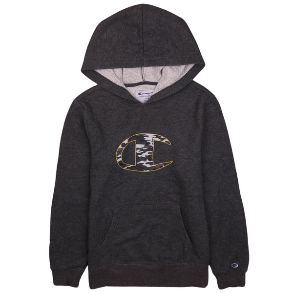 Champion Vintage 90's Grey Spellout Hoodie Women's Large Pullover