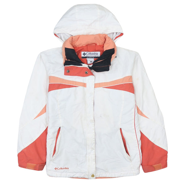 Columbia 90's Women's Medium White Hooded Windbreaker
