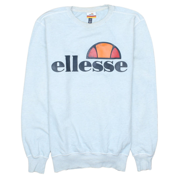 Ellesse Vintage 90's White Spellout Crew Neck Sweatshirt Medium