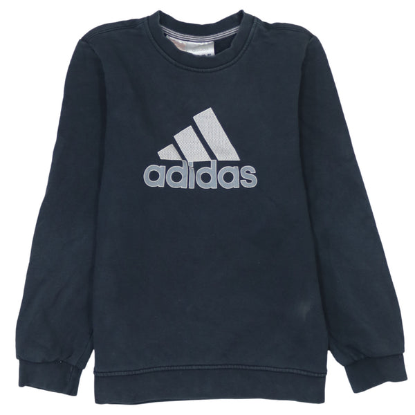 Adidas 90's Black Spellout Crew Neck Sweatshirt Men's XS Vintage