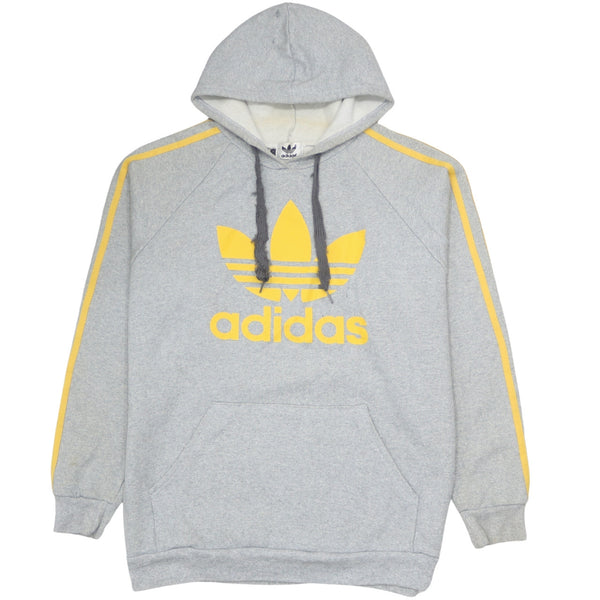 Adidas 90's Vintage Spellout Hoodie XLarge Grey Pullover #Retro #Streetwear
