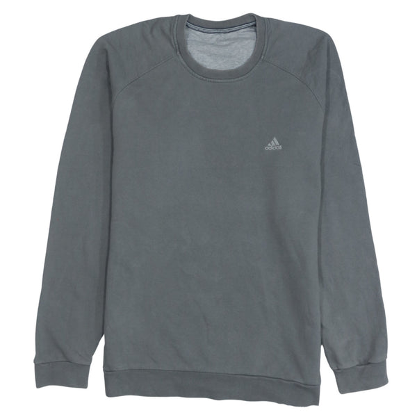 Adidas Vintage 90's Crew Neck Sweatshirt Medium Grey Lightweight