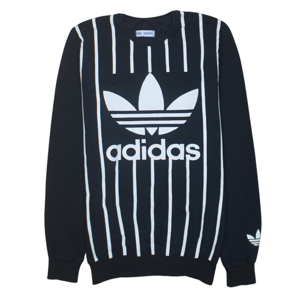 Adidas 90's Spellout Crew Neck Sweatshirt Medium Navy Blue