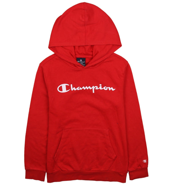 Vintage Champion 90's Red Spellout Pullover Hoodie, Women's Large