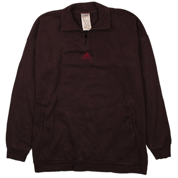 Adidas Vintage 90s Heavyweight Quarter Zip Sweatshirt Medium Purple