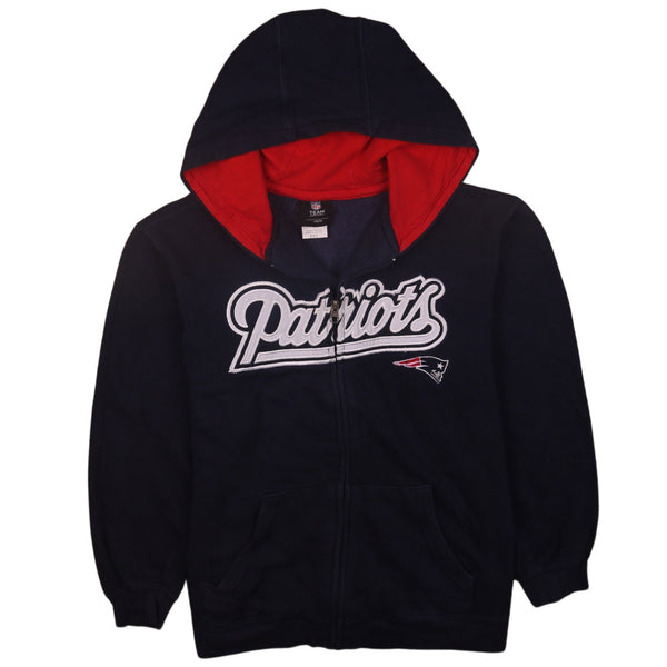 Vintage 90s NFL Patriots Zip Up Hoodie Medium Navy Blue Unisex