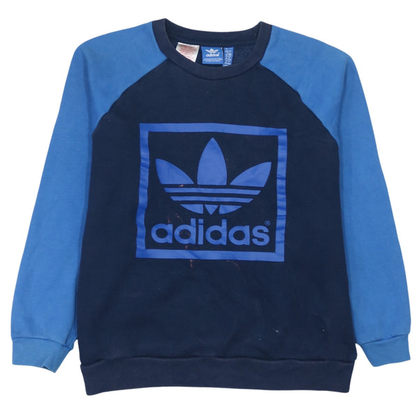 Adidas 90's Vintage Spellout Navy Blue Sweatshirt Women's Large