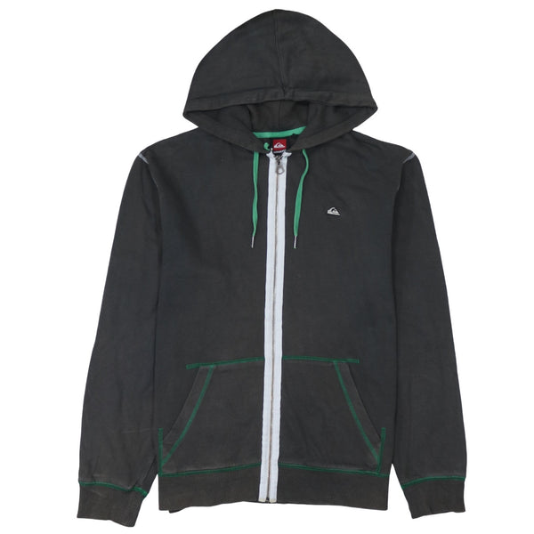 QuikSilver 90's Lightweight Full Zip Up Hoodie Medium Black