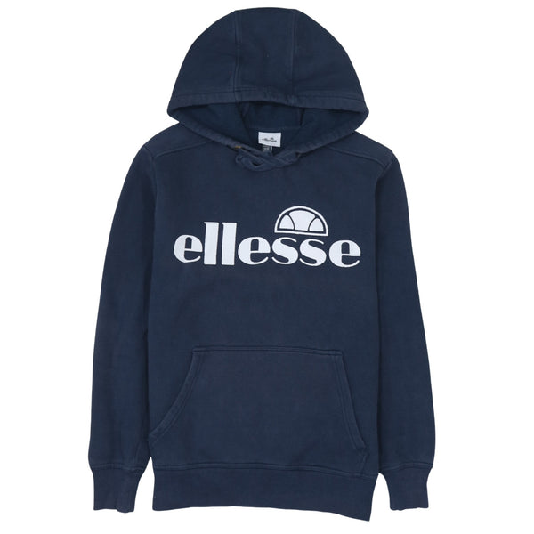 Ellesse 90's Spellout Pullover Hoodie Small Navy Blue