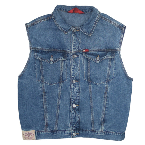 Lee 90's Vest Sleeveless Button Up Gilet Small  Blue