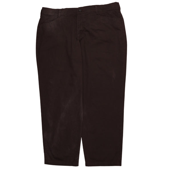 Vintage Lee Men's 90s Brown Straight Leg 44 Baggy Trousers Pants