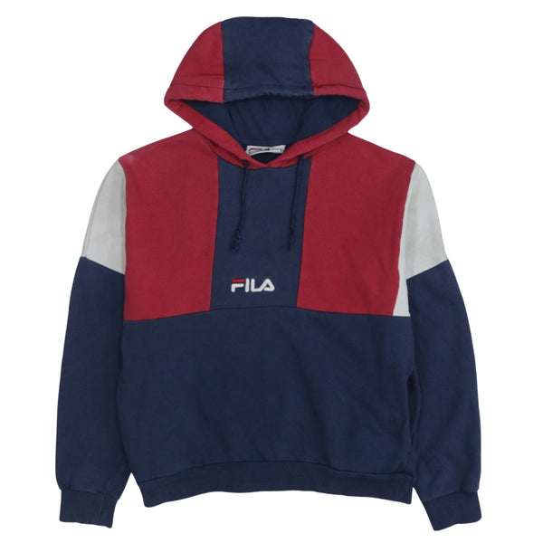 Fila 90's Vintage Lightweight Pullover Hoodie Small Navy Blue