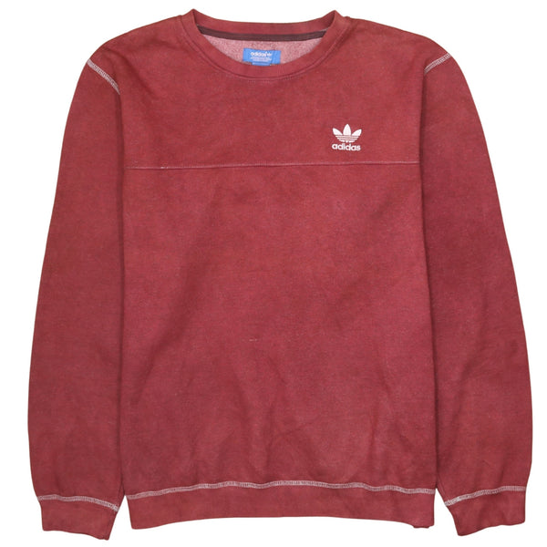 Adidas 90's Lightweight Crew Neck Sweatshirt Large Burgundy Red