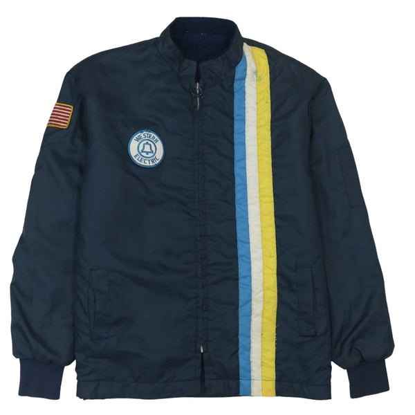 Retro 90's Lightweight Full Zip Up Windbreaker Large  Navy Blue