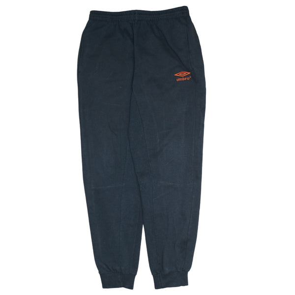 Vintage Umbro 90's Black Joggers Medium Casual Elasticated Waistband Drawstrings
