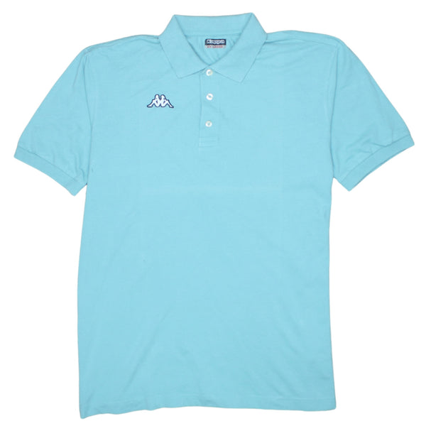 Kappa 90's Short Sleeves Quarter Button Polo Shirt XXLarge (2XL) Blue