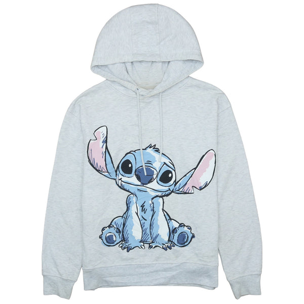 Disney Vintage Stitch Pullover Hoodie Small 90s Grey Sweatshirt