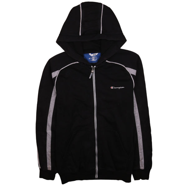 Champion Women's Black Vintage 90s XXLarge Hoodie Full Zip Drawstring