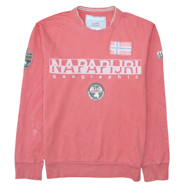 Napapijri 90's Spellout Crew Neck Sweatshirt Medium Pink