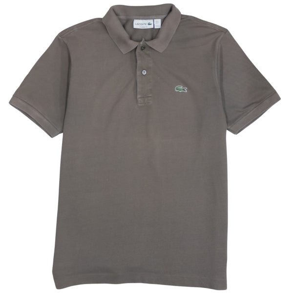 Vintage Lacoste 90s Polo Shirt Brown Mens Small Short Sleeve