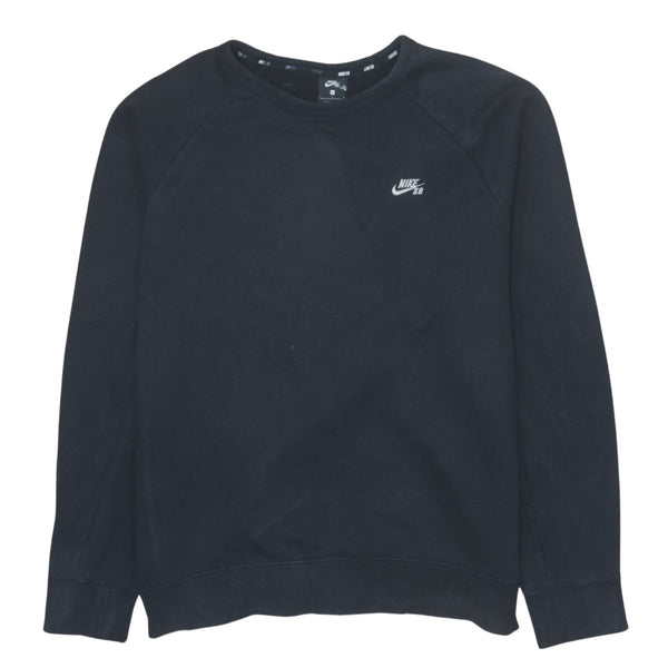 Nike 90's Black Swoosh Crew Neck Sweatshirt Large Vintage
