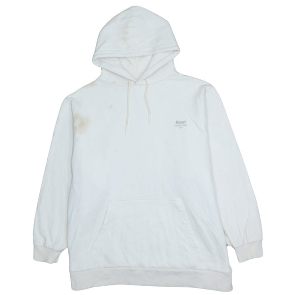Diesel 90's Drawstring Pockets Pullover Hoodie XLarge White