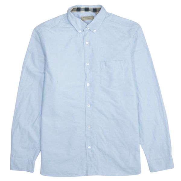 Burberry 90's Long Sleeve Button Up Shirt XLarge Blue