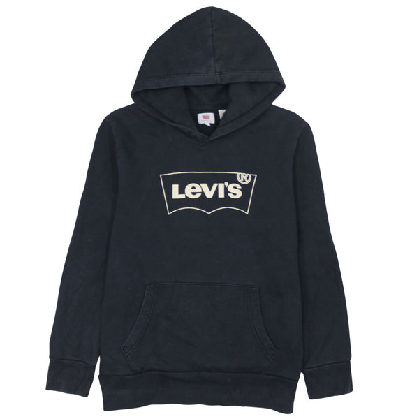 Levi's 90's Spellout Black Pullover Hoodie Medium Vintage