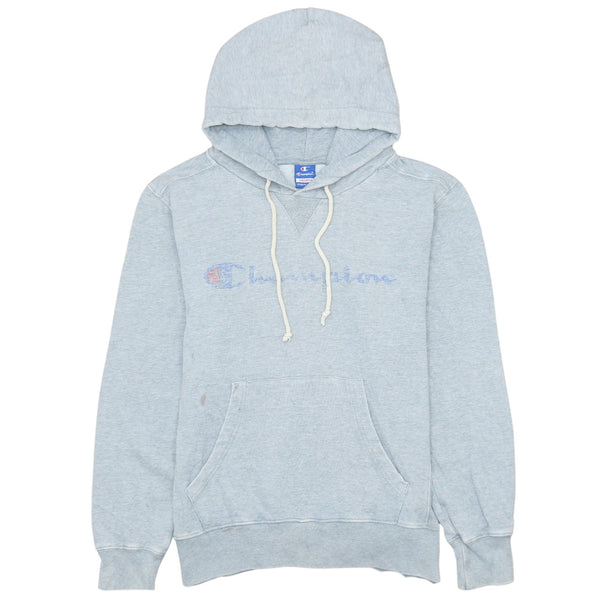 Champion 90's Grey Spellout Pullover Hoodie Men's Medium Vintage
