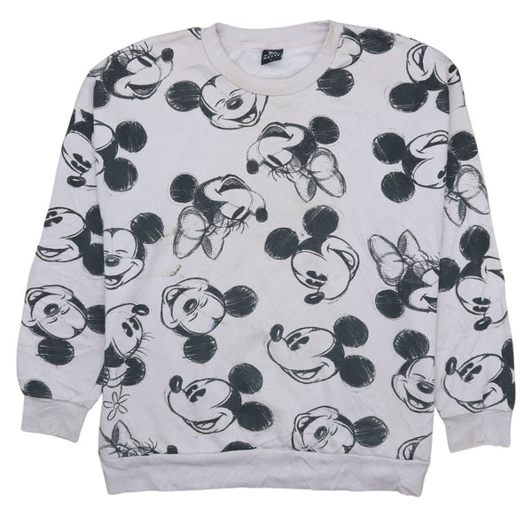 Authentic Disney 90's Beige Cream Sweatshirt Large - Vintage Style