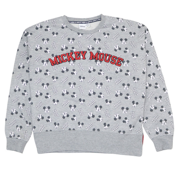 Vintage Disney 90's Grey MICKEY MOUSE Crew Neck Sweatshirt Small
