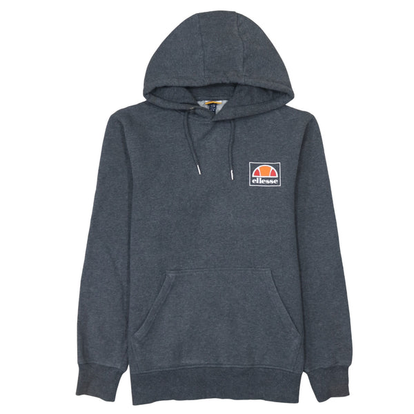 Ellesse 90's Drawstring Pockets Pullover Hoodie Medium Grey