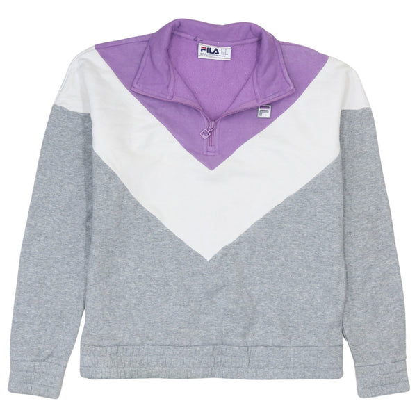 Fila 90's Lightweight Quarter Zip Sweatshirt Medium Grey