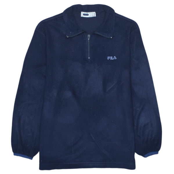 Fila 90s Retro Men's Medium Hiking Fleece Navy Blue Full Zip Jumper