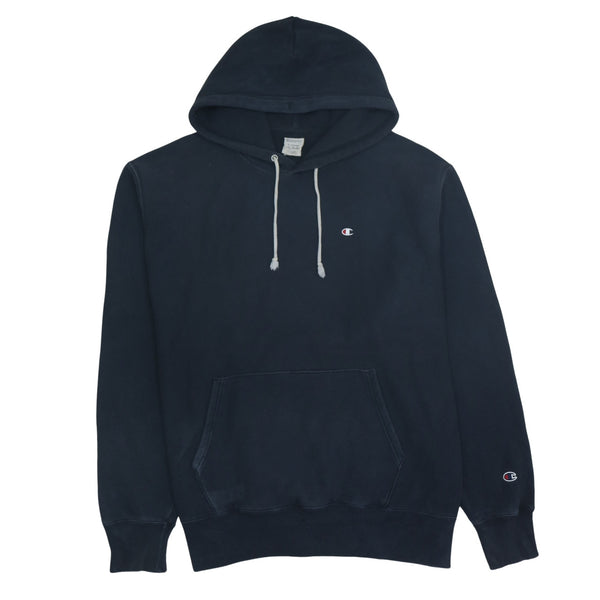 Champion Vintage 90's Black Pullover Hoodie XLarge Drawstring Pockets