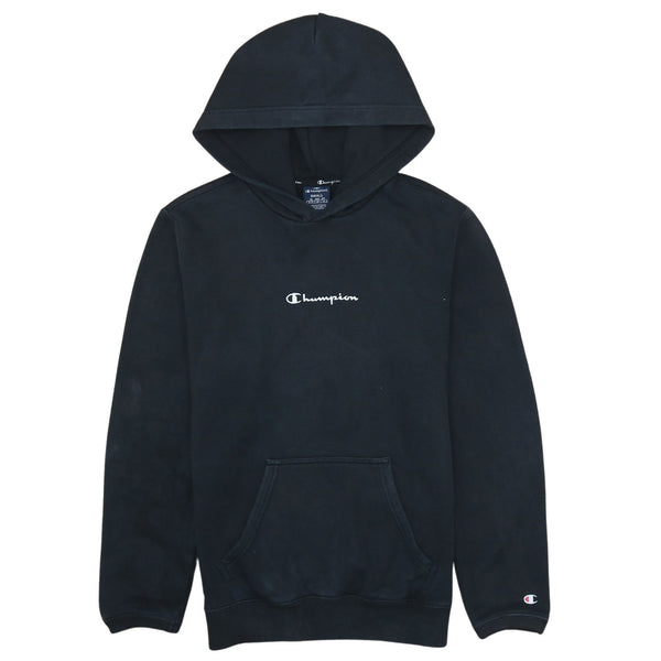 Champion Black 90's Vintage Drawstring Pockets Pullover Hoodie Small