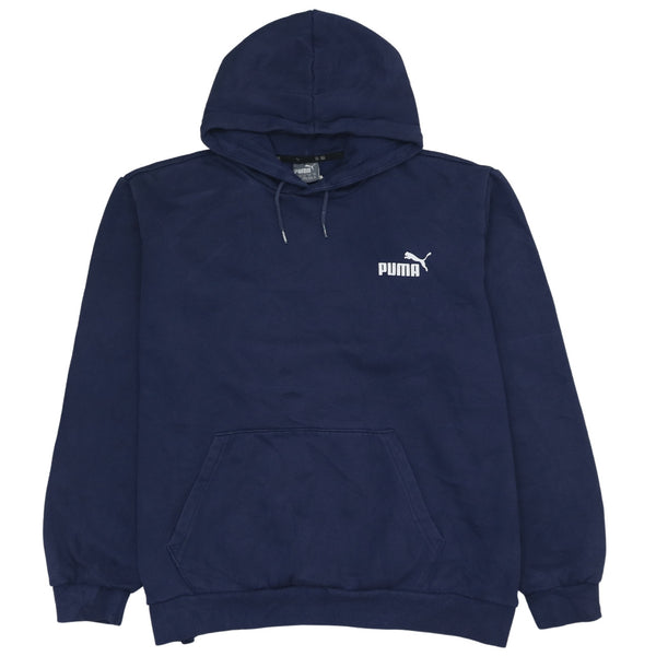 Puma 90's Vintage Navy Blue Pullover Hoodie XL with Pockets