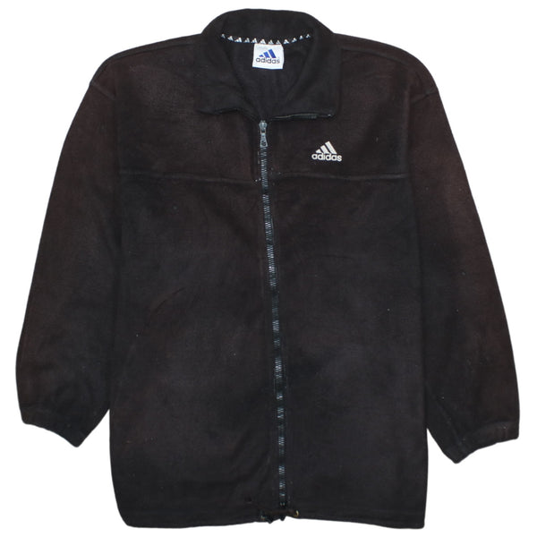 Adidas 90s Black Hiking Fleece Jumper Medium Full Zip Vintage Style