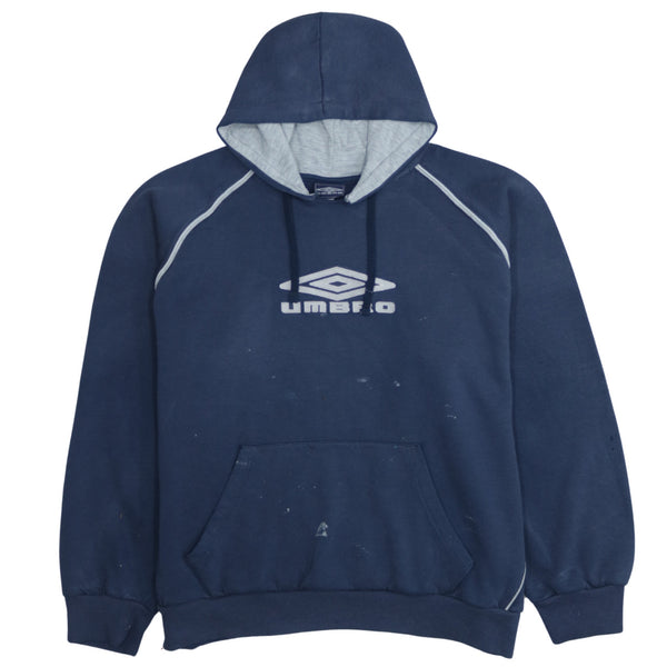 Umbro 90's Spellout Pullover Hoodie XXLarge (2XL) Navy Blue