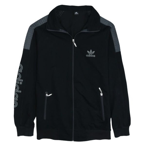 Adidas Vintage 90's Lightweight Black Zip Sweatshirt Men's Small