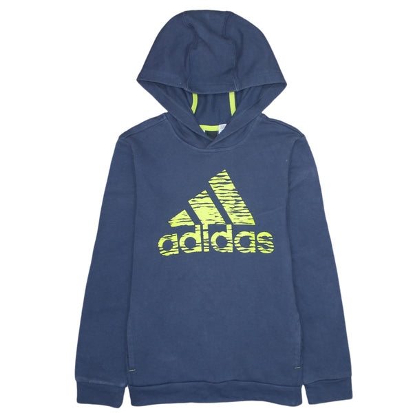 Adidas 90's Spellout Pullover Hoodie Medium Navy Blue