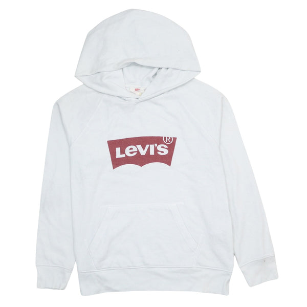 Levi's 1990's Vintage Spellout Pullover Hoodie Medium White