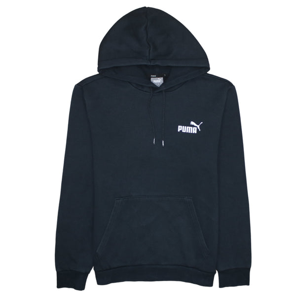 Puma 90's Drawstring Pockets Pullover Hoodie Small Black