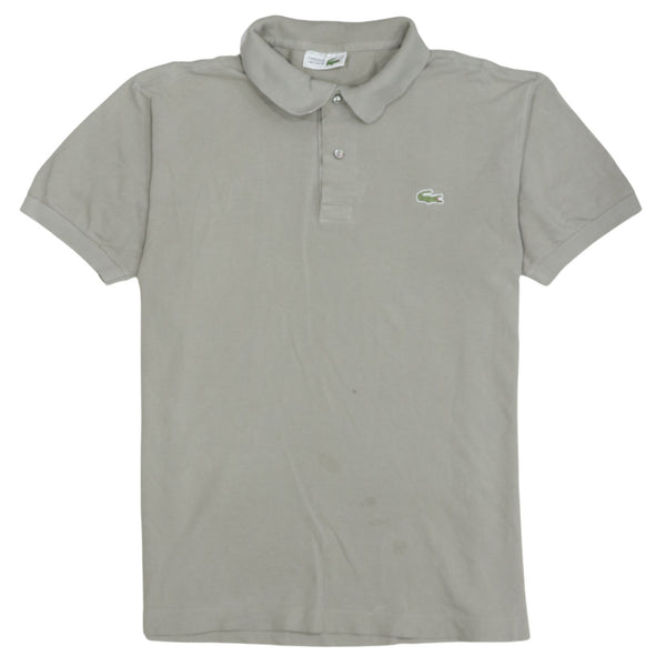 Lacoste 90's Short Sleeves Quarter Button Polo Shirt Medium  Beige Cream