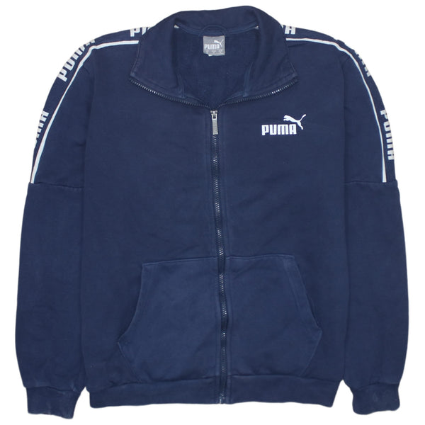 Puma 90's Lightweight Full Zip Up Sweatshirt Medium Navy Blue