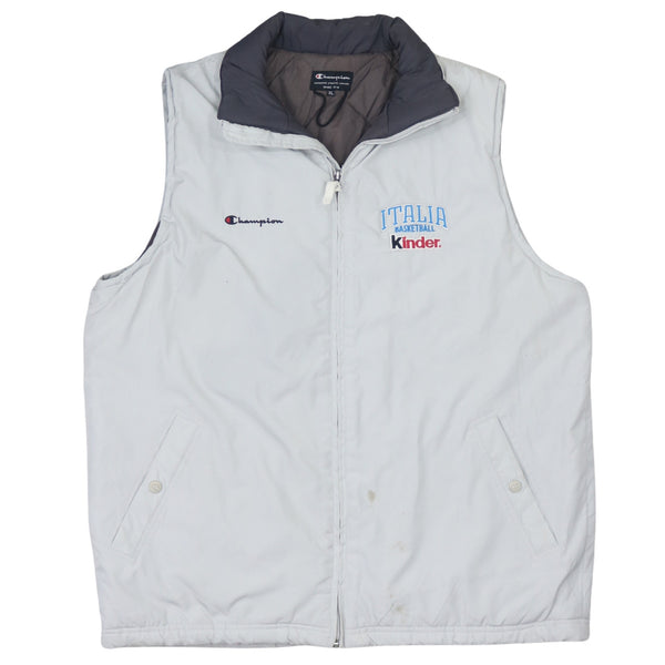 Champion Vintage 90's Beige Cream Vest Gilet XL Men's Sleeveless Zip Up