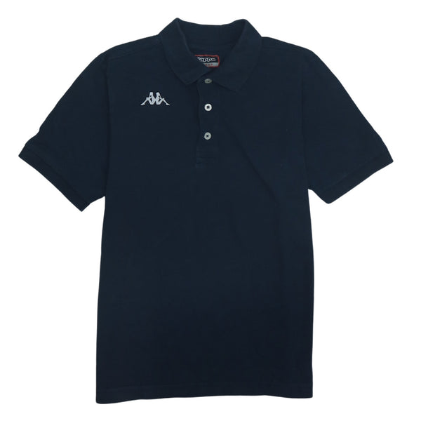 Kappa 90's Short Sleeves Quarter Button Polo Shirt Small Black