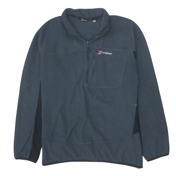 Berghaus 90's Hiking Warm Half Zip Fleece Jumper Large Grey