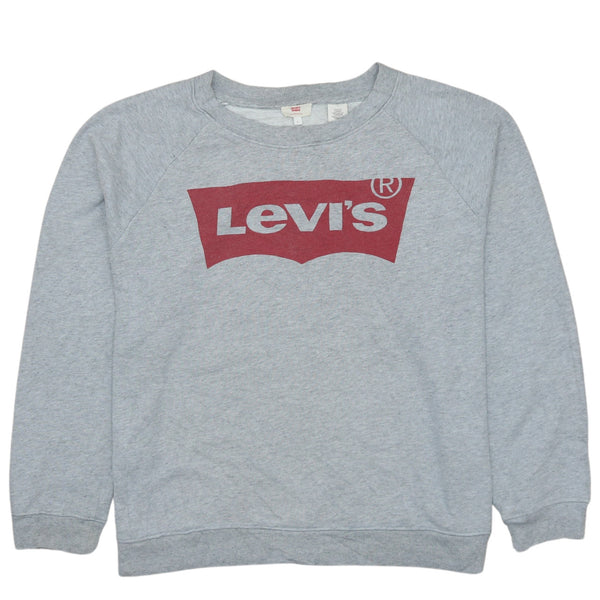 Levi's 90's Spellout Crew Neck Sweatshirt Large Grey